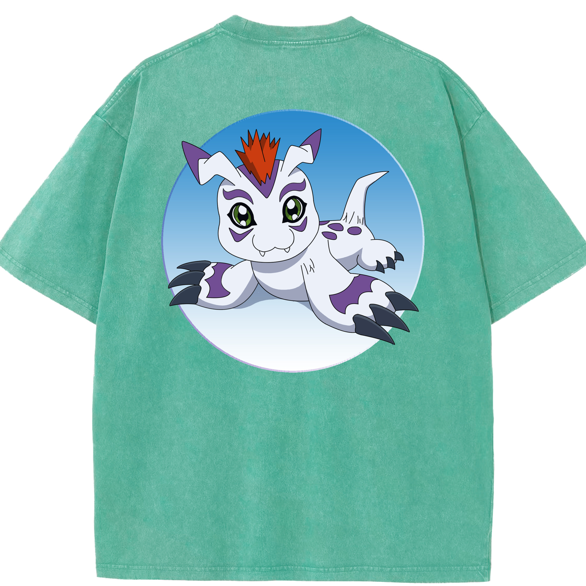 （画像用） Digimon デジタルモンスター/デジモン 綿100% ヴィンテージ風 半袖Tシャツ（背面プリント）